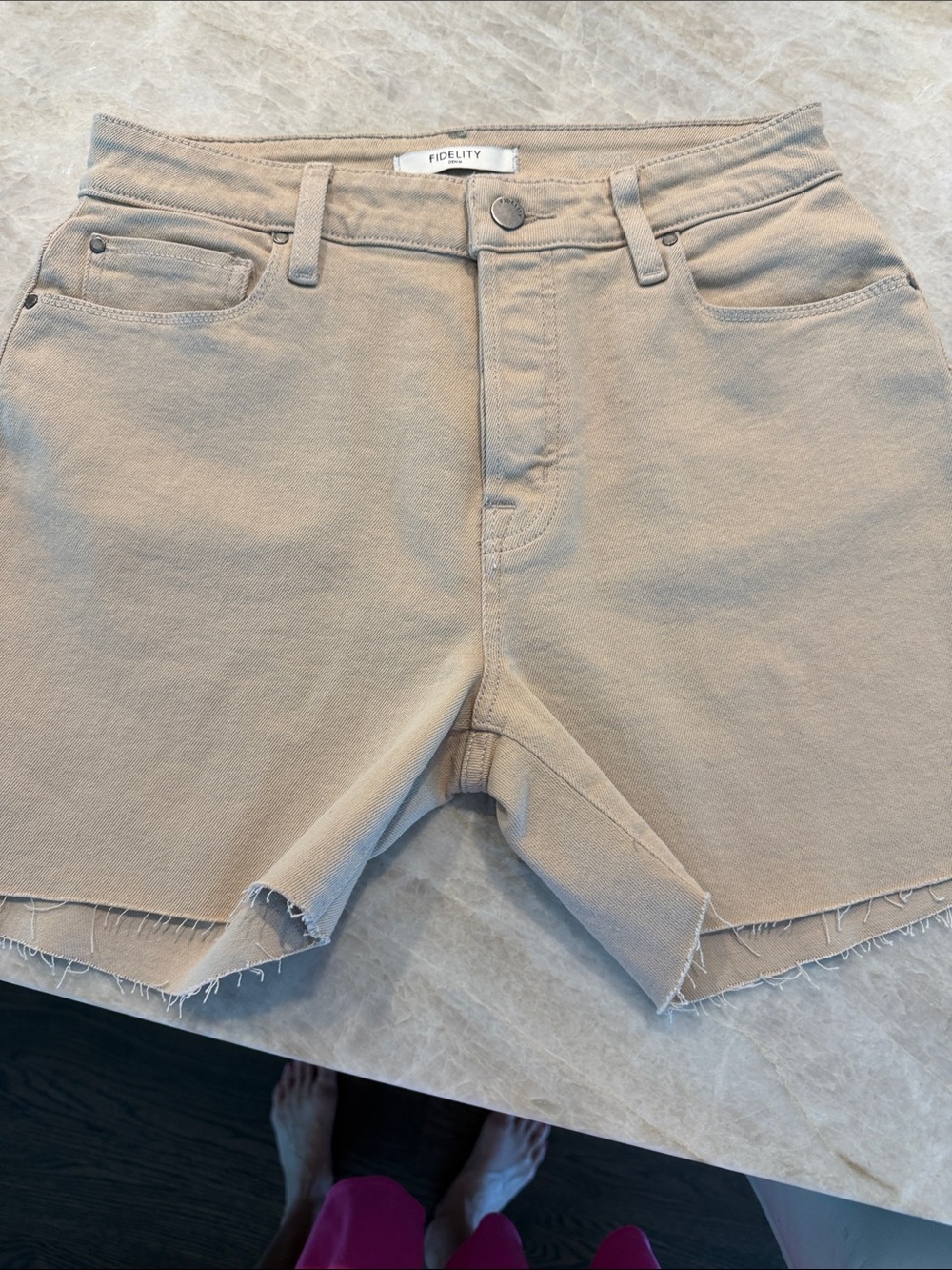 Fidelity Women's Taupe Beige Denim Cutoff Shorts